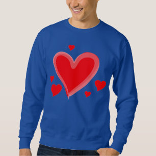 blue red hearts valentines day sweatshirt