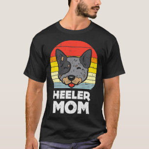Blue Red Heeler Mum Retro Animal Pet Cattle Dog Wo T-Shirt