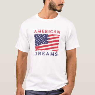 Blue Red Minimalist American Dreams  T-Shirt