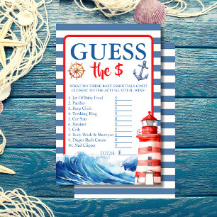 Blue Red Nautical Ahoy Guess the Price Game