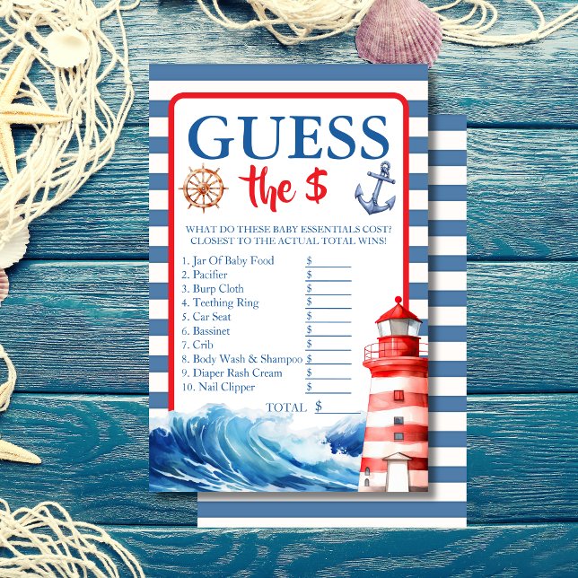 Blue Red Nautical Ahoy Guess the Price Game (Creator Uploaded)