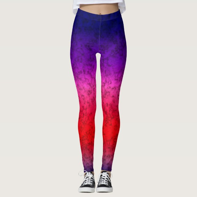 Blue-red Ombre Leggings (Front)