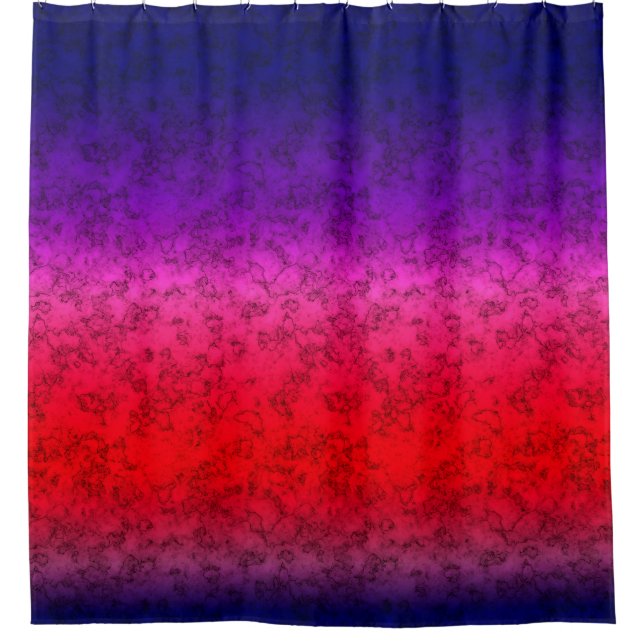 Blue-red Ombre  Shower Curtain (Front)