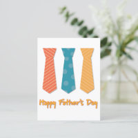 Blue Red Orange Stripes Ties Happy Father's Day