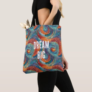 Blue Red Orange Swirl Tote Bag