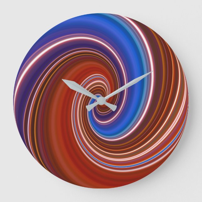 Blue/Red Paint Swirl Clock (Front)