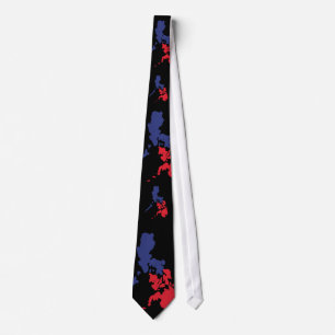 Blue & Red Philippine Map Tie