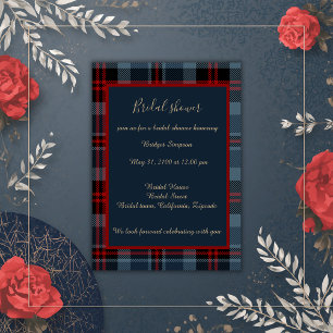 blue red scottish wedding celtic tartan plaid invitation
