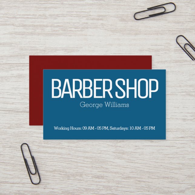 Blue red sides modern business card (Front/Back In Situ)