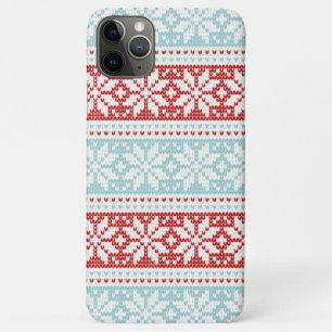 Blue Red Snowflakes Christmas Knit Pattern Case-Mate iPhone Case