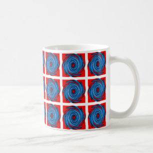Blue Red Swirl Abstract Pattern Coffee Mug