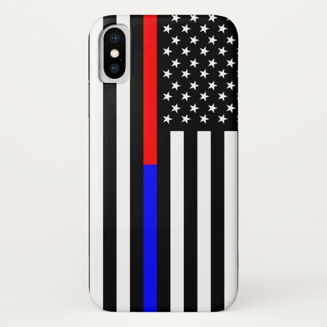 blue red thin line police firefighters symbol usa Case-Mate iPhone case (Back)