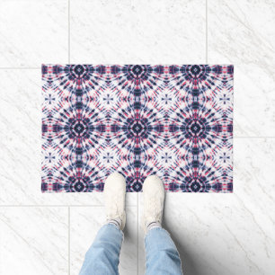 Blue & Red Tie Dye Pattern Doormat