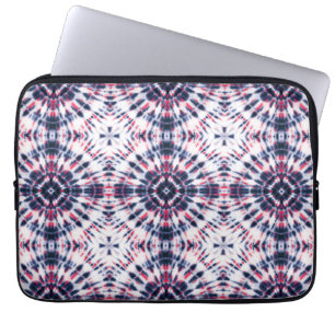 Blue & Red Tie Dye Pattern Laptop Sleeve