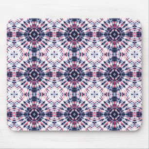 Blue & Red Tie Dye Pattern Mouse Pad