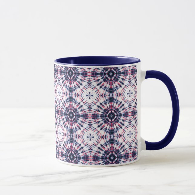 Blue & Red Tie Dye Pattern Mug (Right)