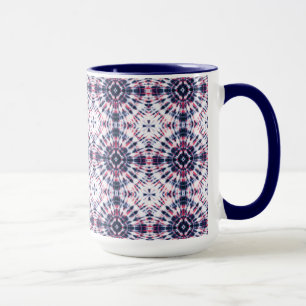 Blue & Red Tie Dye Pattern Mug