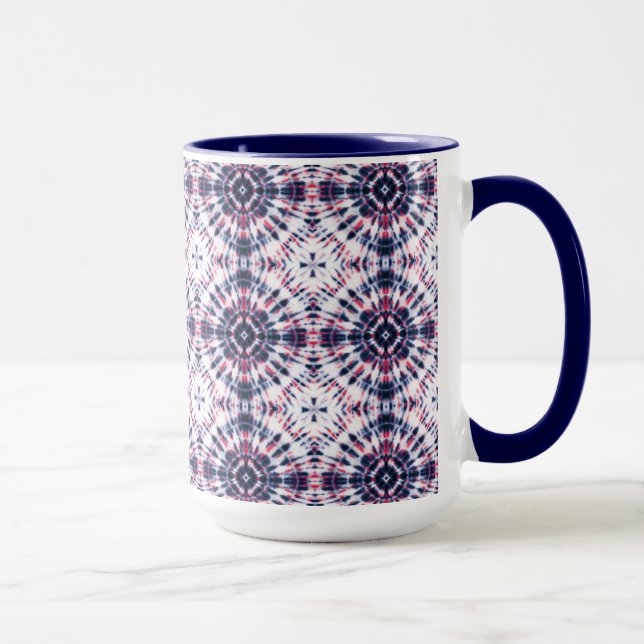 Blue & Red Tie Dye Pattern Mug (Right)
