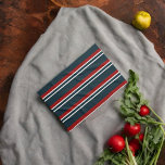 Blue Red uniform Stripes Tea Towel<br><div class="desc">Style your kitchen with these uniform stripes Kitchen Towels and share your feedback with us. Happy Shopping</div>