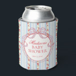 Blue & Red Vintage Fancy Floral Baby Shower Favor Can Cooler<br><div class="desc">A charming blend of vintage elegance and playful femininity, this party decor collection features soft preppy florals paired with delicate coquette bows. Designed to feel timeless yet fresh, each piece brings a sweet, polished touch to your celebration. ★ Let me help you plan your next party! ★ If you need...</div>