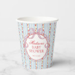 Blue & Red Vintage Fancy Floral Baby Shower Paper Cups<br><div class="desc">A charming blend of vintage elegance and playful femininity, this party decor collection features soft preppy florals paired with delicate coquette bows. Designed to feel timeless yet fresh, each piece brings a sweet, polished touch to your celebration. ★ Let me help you plan your next party! ★ If you need...</div>
