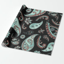 Blue & Red Vintage Paisley Pattern