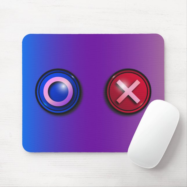 Blue Red Voting Buttons Gradient Mouse Pad (With Mouse)