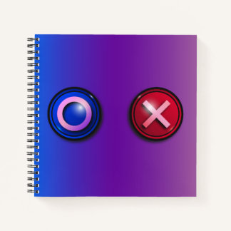 Blue Red Voting Buttons Gradient Spiral Notebook