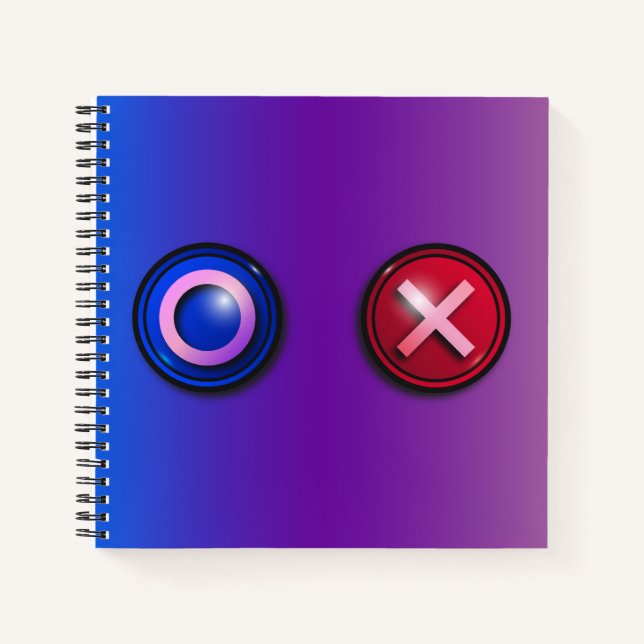 Blue Red Voting Buttons Gradient Spiral Notebook (Front)
