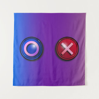 Blue Red Voting Buttons Gradient Tapestry