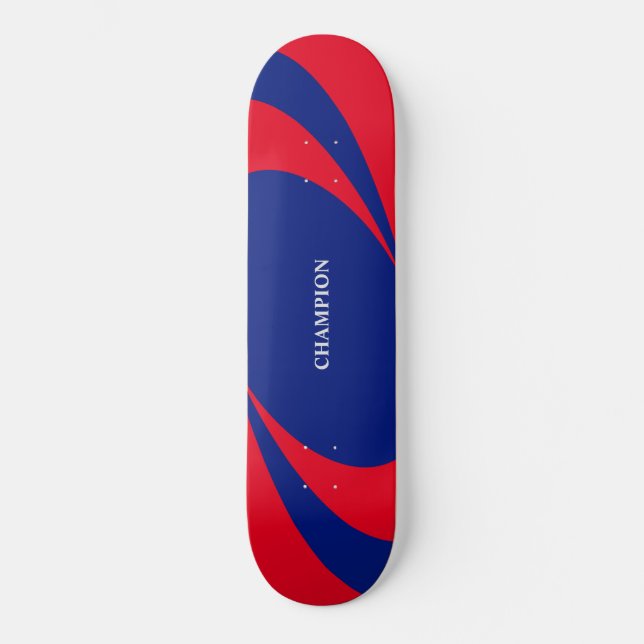 Blue & red wavy lines skateboard (Front)