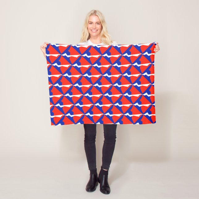 Blue Red White Flag Colours Fleece Blanket (In Situ)