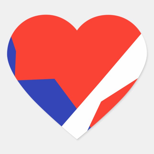 Blue Red White Flag Colours Heart Sticker (Front)
