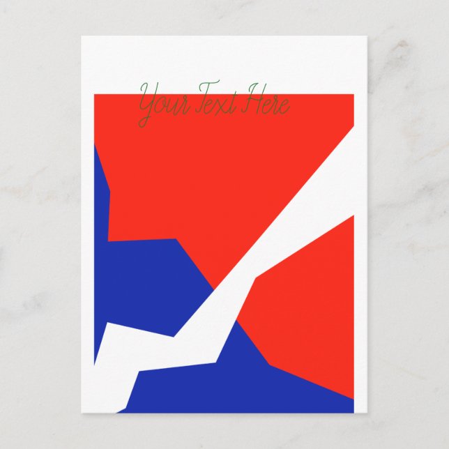 Blue Red White Flag Colours Postcard (Front)