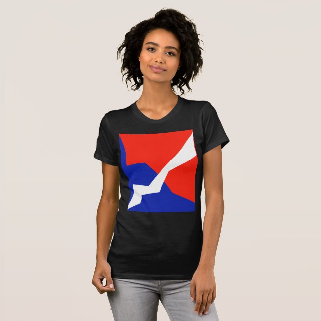 Blue Red White Flag Colours T-Shirt (Front Full)