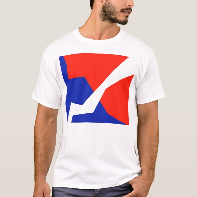 Blue Red White Flag Colours T-Shirt (Front)