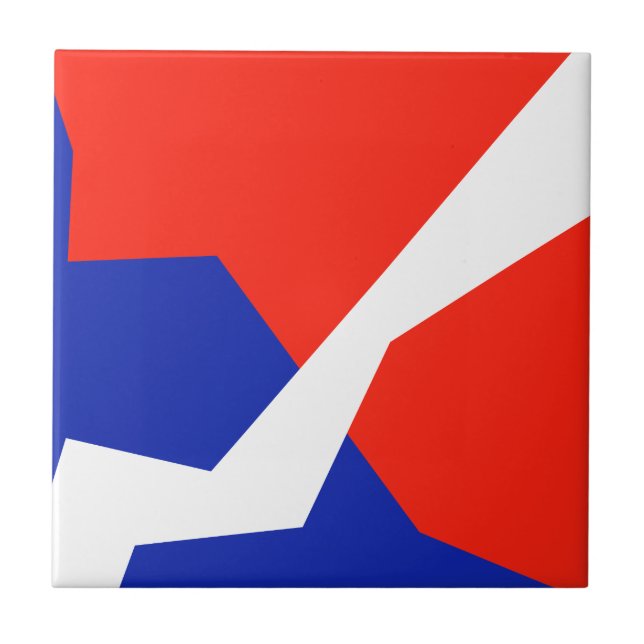 Blue Red White Flag Colours Tile (Front)