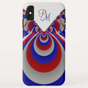 Blue Red White Fractal Art Pattern Initials Case-Mate iPhone Case