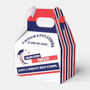 Blue Red White Graduation 2025 Custom Party  Favour Box