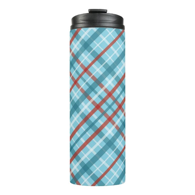 BLUE RED WHITE HOLIDAY PATTERNS THERMAL TUMBLER (Front)