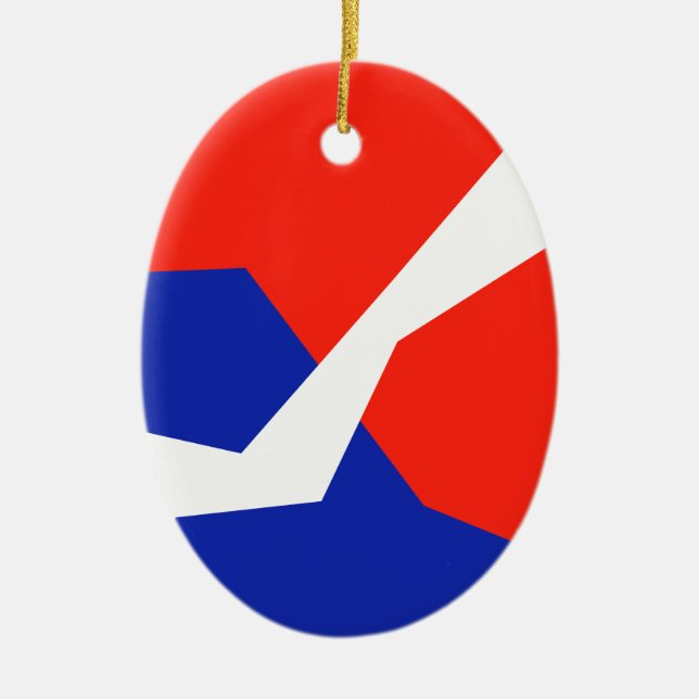 Blue Red White Item Ceramic Tree Decoration (Front)