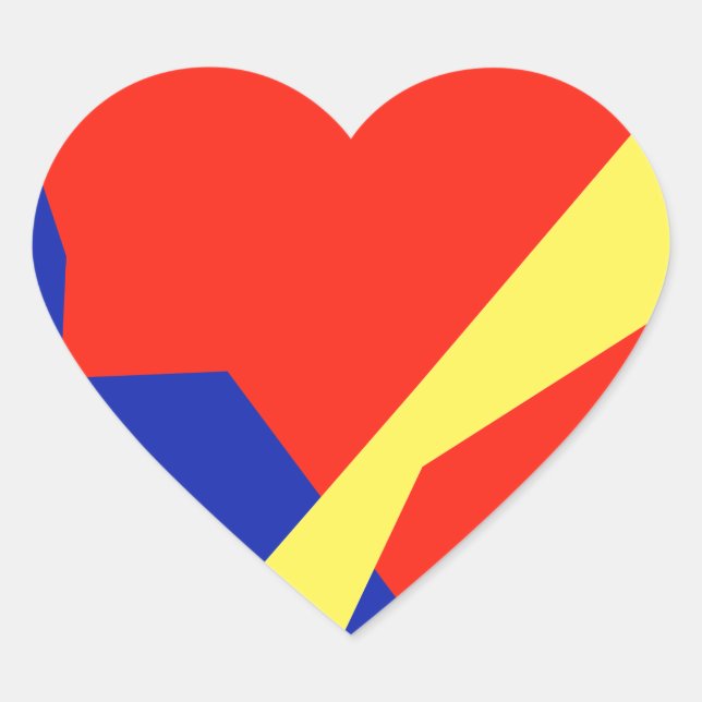 Blue Red White Item Heart Sticker (Front)