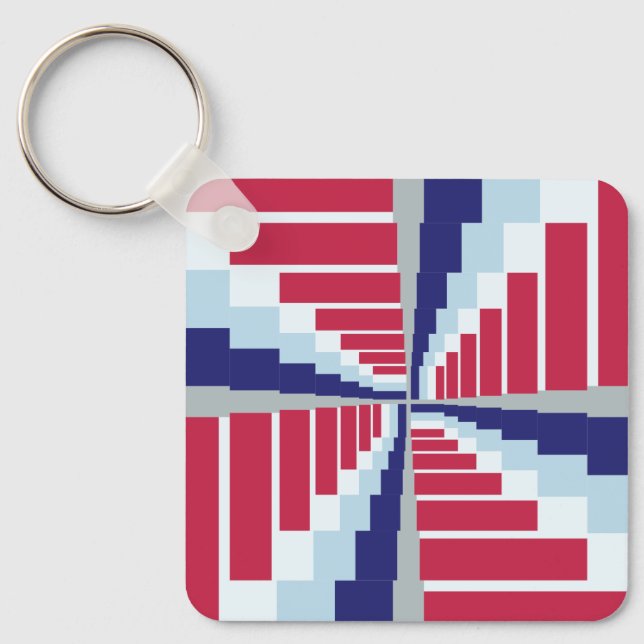Blue Red White Key Ring (Front)