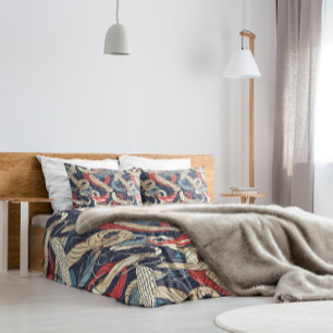 Blue Red White Nautical Rope Pattern Pillowcase