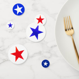 Blue, Red & White Stars Confetti
