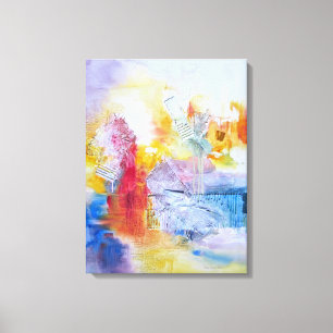 Blue Red Yellow Abstract Art Canvas