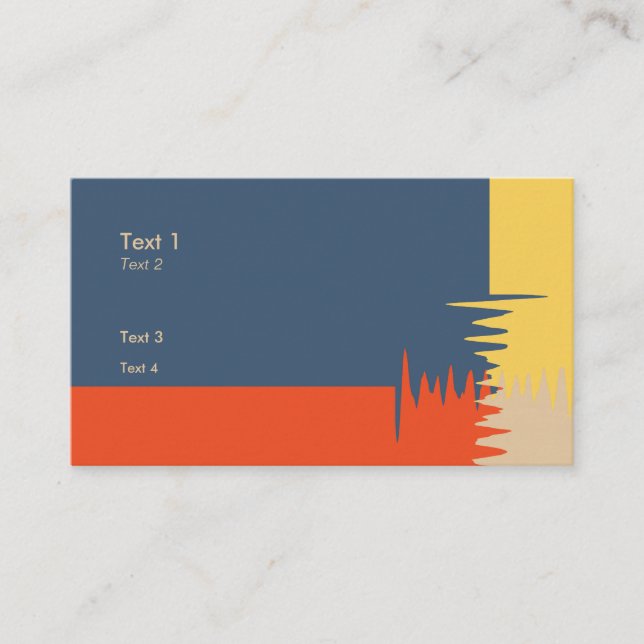 Blue Red Yellow Cream Business Card (Front)
