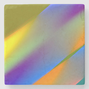 Blue red yellow green abstract pattern orangpurple stone coaster