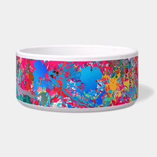 Blue Red Yellow Green Pink Teal Splash Abstraction