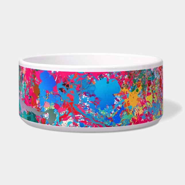 Blue Red Yellow Green Pink Teal Splash Abstraction (Right)